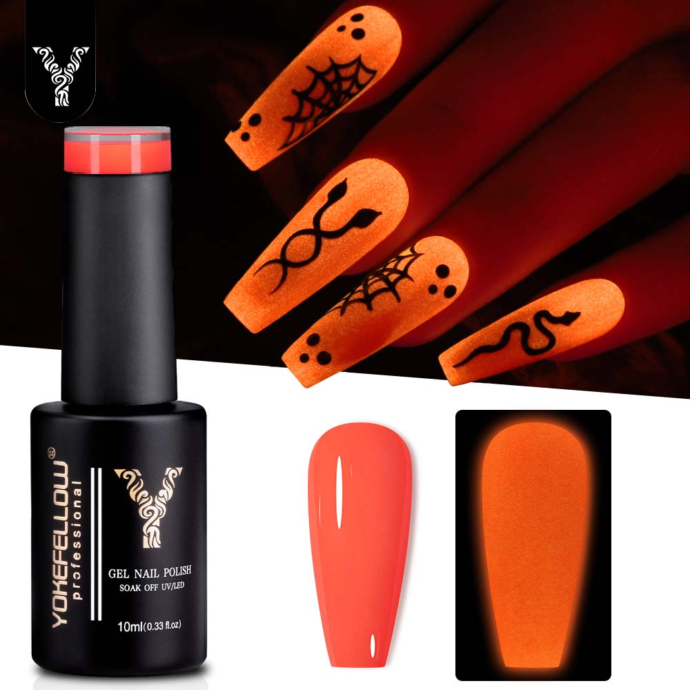 YOKEFELLOW Glow in the Dark Ge - Nail Art Orange recension och pris