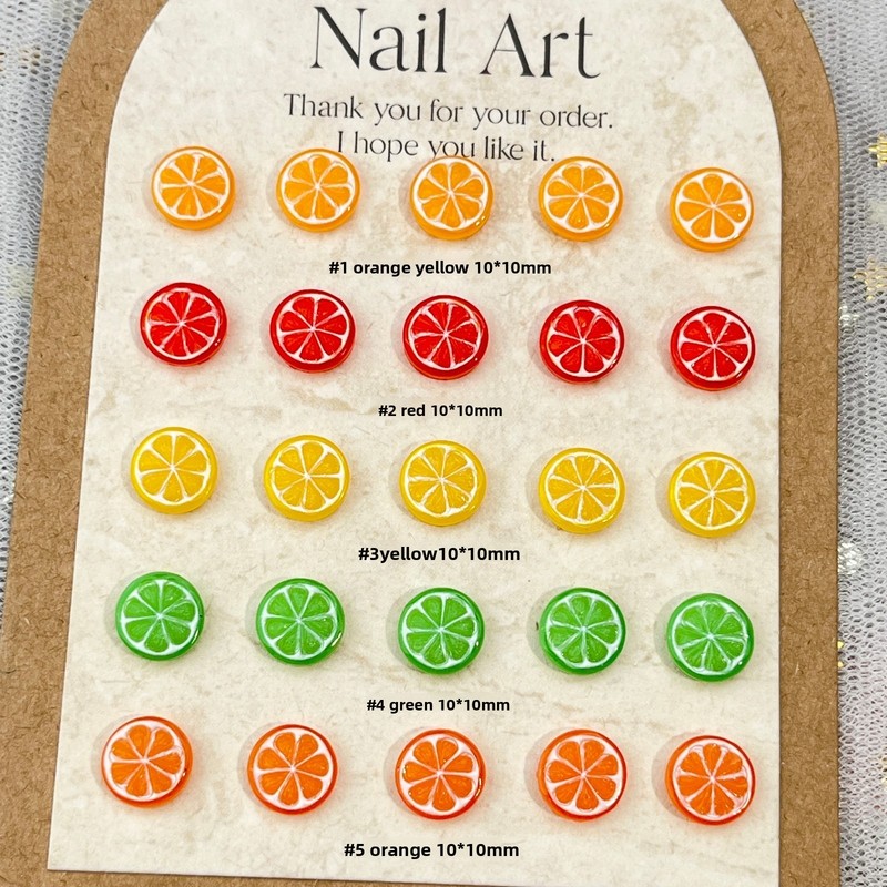 20pcs 3D Mini Simulated Food L - Nail Art Orange recension och pris