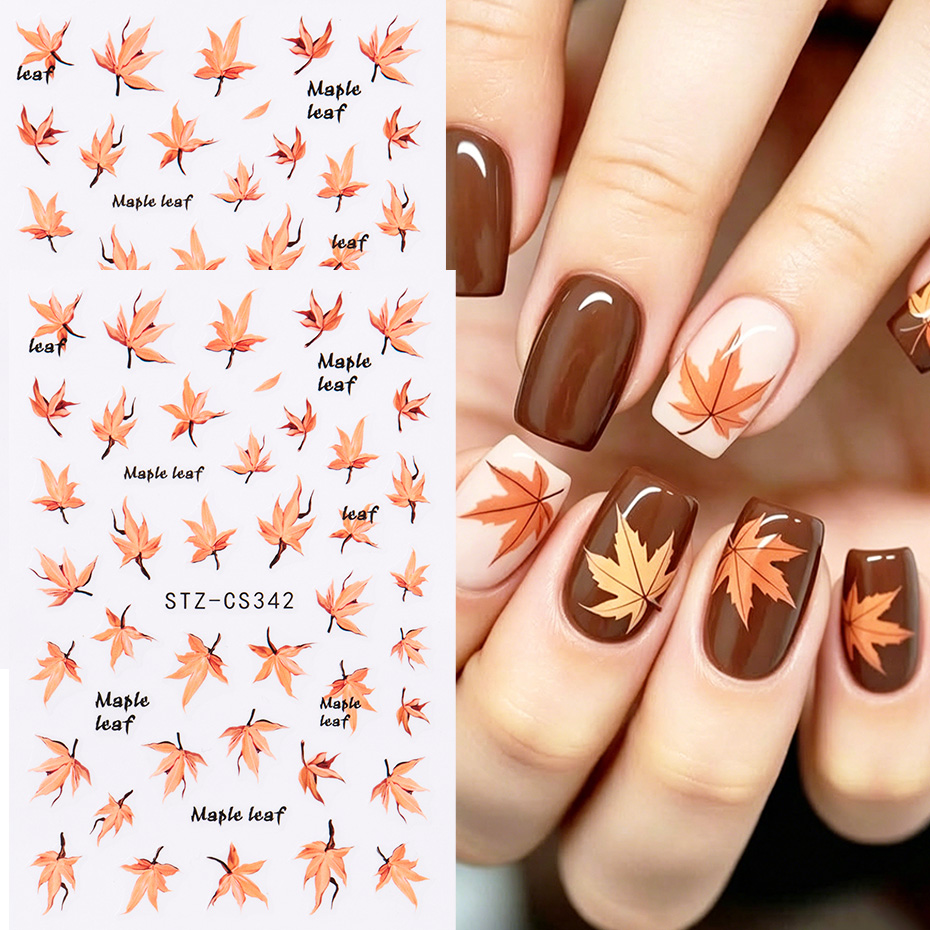 2pcs Watercolor Orange Red Map - Nail Art Orange recension och pris