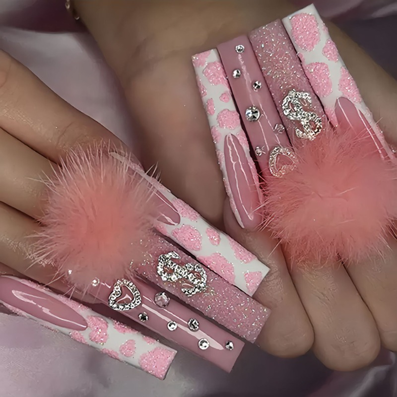 24Pcs Extra Long Square Press  - Nail Art Press On recension och pris