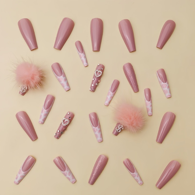 24Pcs Extra Long Square Press  - Nail Art Press On recension och pris
