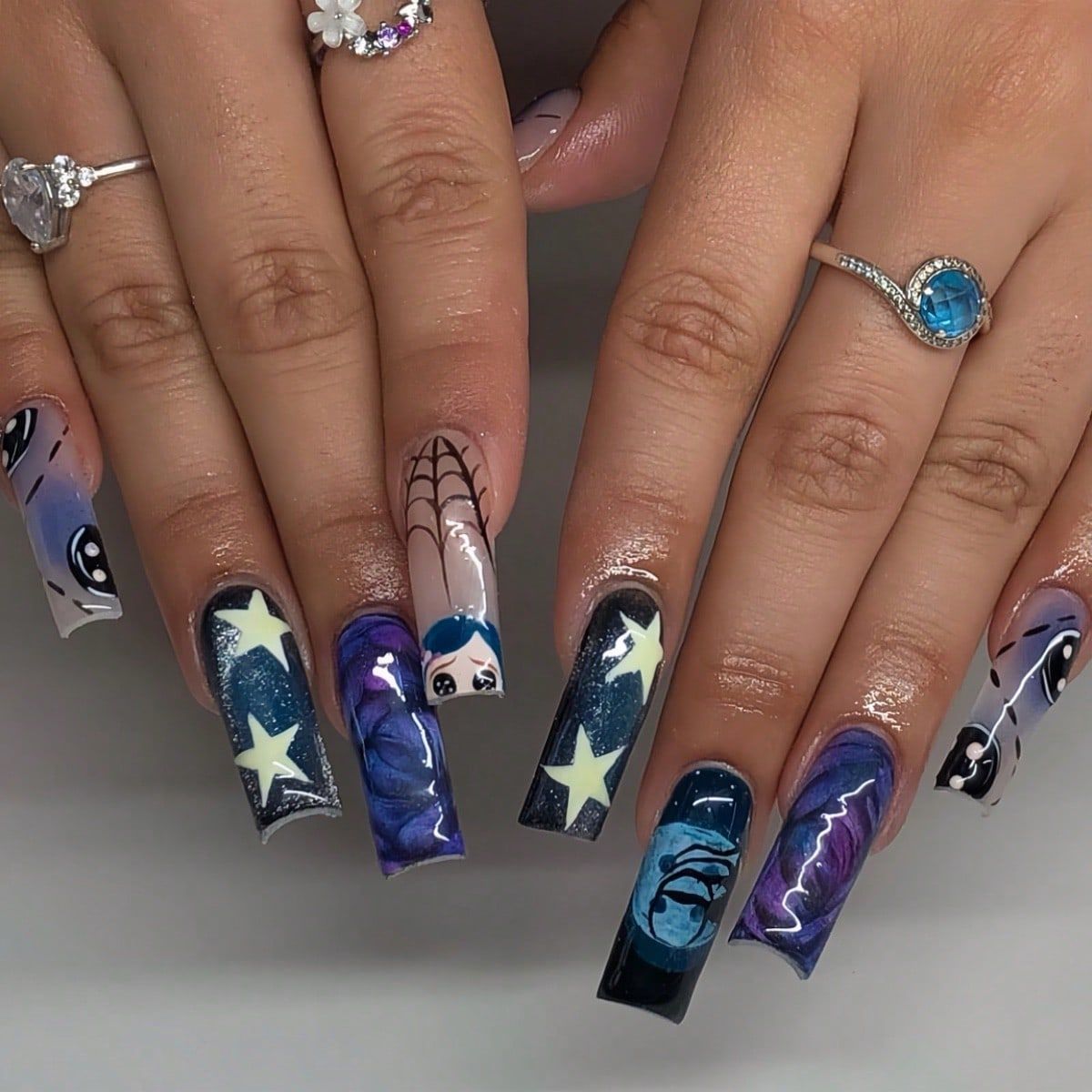 24pcs Y2k Star Graffiti Press  - Nail Art Press On recension och pris