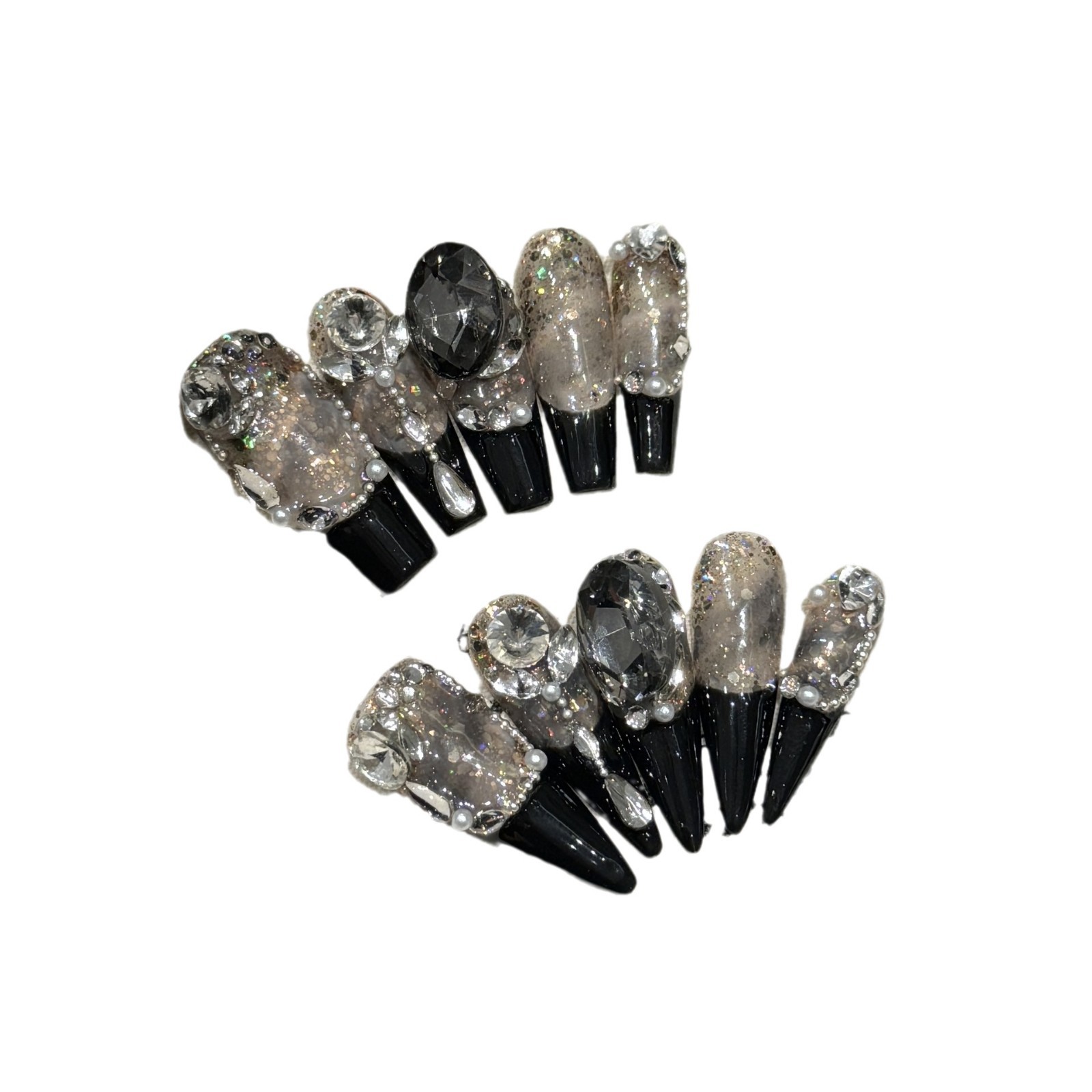 10pcs Black French Style Press - Nail Art Press On recension och pris